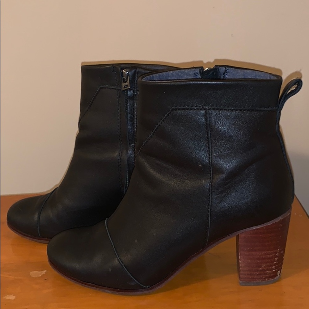 Toms Leather Heeled Boots
